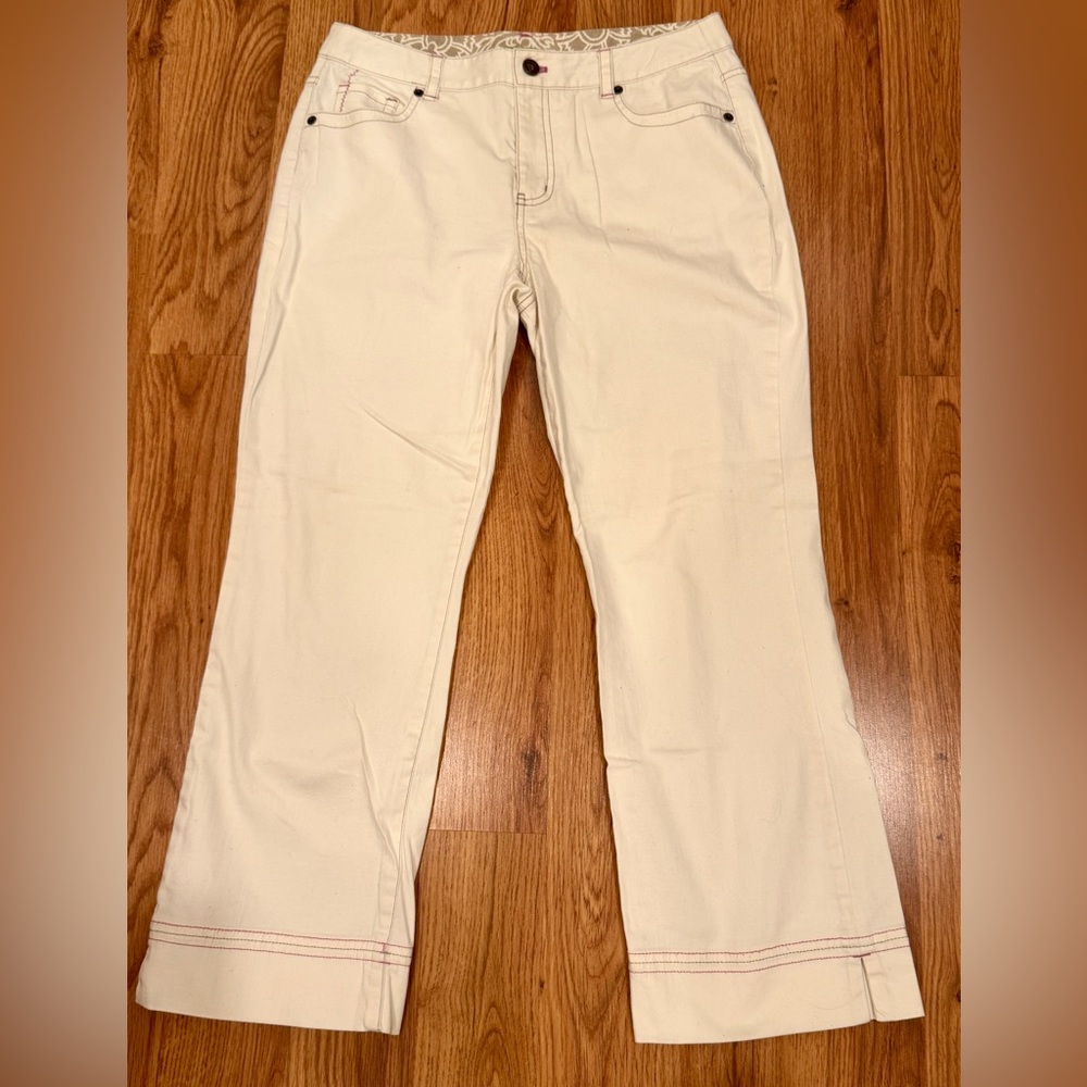 Sigrid Olsen Off-White Jean Style Pants, size 6